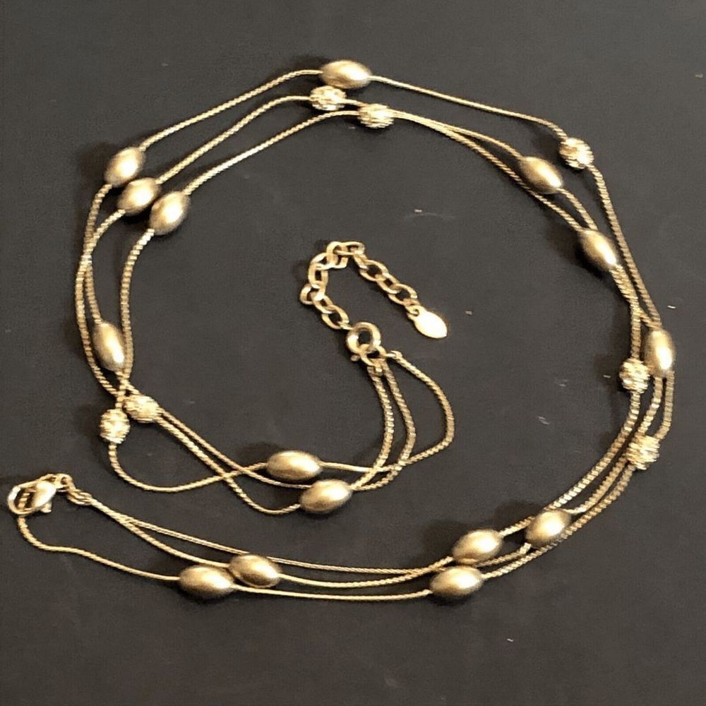 Monet 1990’s Gold Tone Multi-Strand 16-18” Necklace - Picture 5 of 8